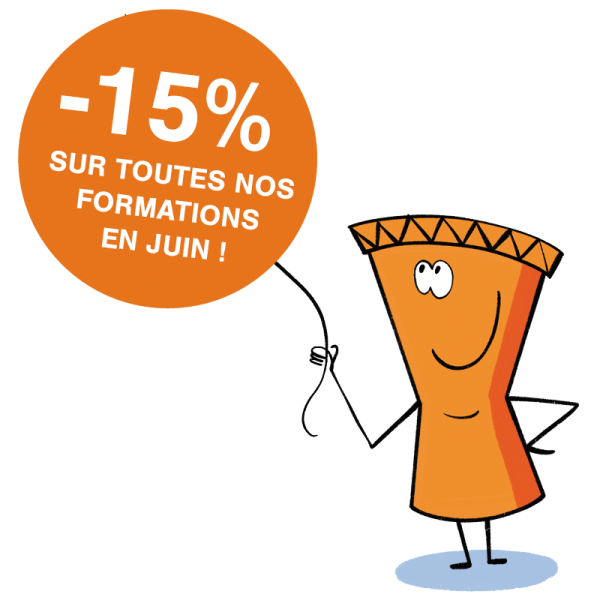 mascotte-promo -15% sur toutes nos formations en juin !